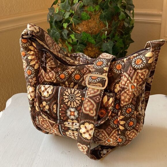 Vera Bradley Brown and Orange Crossbody Bag - Picture 3 of 15
